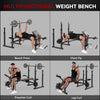 SPORTNOW Weight Bench with Two Barbell Racks, Leg Curl Machine, Preacher Curl Bench, Black