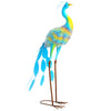 Outsunny Peacock Garden Statue, Standing Garden Ornament, Metal Garden Gift with Stakes for Patio Pond Landscape Decoration, Multi-Colour