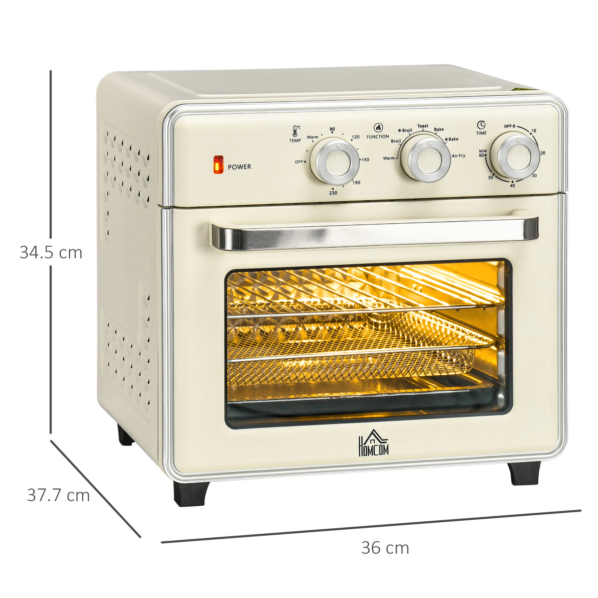HOMCOM 20L Mini Electric Oven in Cream