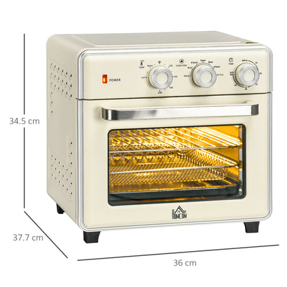 HOMCOM 20L Mini Electric Oven in Cream