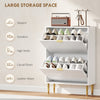 HOMCOM Elegant Two-Drawer Shoe Cabinet - White