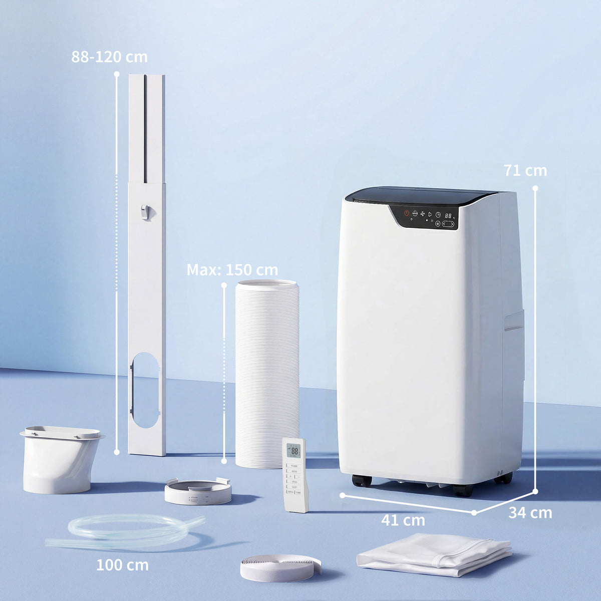 HOMCOM Portable Air Conditioner 14000 BTU in White