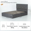 HOMCOM King Size Bed Frame Gas Side Lift Under Bed Storage Upholstered Platform Bed Tufted Headboard for 150 x 200 cm Mattress