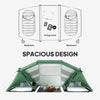 Outsunny 4-6 Man UV Protection Camping Tent - Green and White