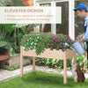 Outsunny Garden Wooden Planters√Ø¬º≈í Non-Woven Fabric, Rectangular Raised Bed,Fir Wood√Ø¬º≈íIndoor/Outdoor, 122.5Lx56.5Wx76H cm