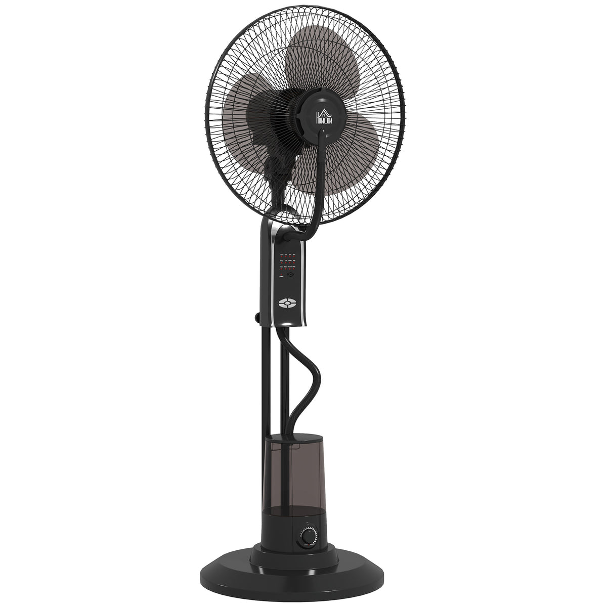 HOMCOM Pedestal Fan with Water Mist Spray in Black