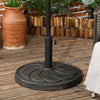 Outsunny 18kg Resin Garden Parasol Base, Round Outdoor Market Umbrella Stand Weight for Poles of Î¦38mm to Î¦48mm, Bronze