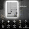 HOMCOM 50 x 70 cm Anti-Fog LED Bathroom Mirror, with Bluetooth and Clock - Silver Tone