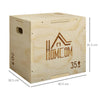 HOMCOM 3-in-1 Wooden Plyo Box, Plyometric Jump Box with Handle Openings for Home Gym, 12