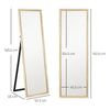 HOMCOM 162.6 cm Two-Tone Full Length Mirror - White/Oak-Tone