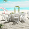 4 Pack All-Weather Folding Dining Chair Set with Padded Seat and Back -White