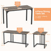 4-Piece Dining Table Set with Bench and 2 Stools for 4 Persons-Oak