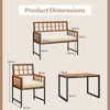 4 Pieces Acacia Wood Patio Dining Set with 1 Rectangular Table-Brown