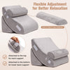4 Pieces Memory Foam Bed Wedge Pillow Set with Machine Washable Cover-Grey