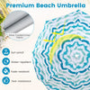 4 Pieces Beach Umbrella Set with 2 Foldable Chairs and Picnic Blanket-Blue
