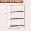 3/4/5/6-Tier Wire Shelving Unit Adjustable Metal Storage Shelves with V-shaped Shelving Rack-4-Tier-M