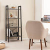 4-Tier Bookshelf with Metal Frame-Brown