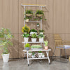4-Tier Hanging Plant Stand with Hanging Bar and Trellis