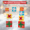 4 Ft Lighted Stackable Gift Boxes with LED Lights and Bows