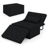 4-in-1 Foldable Sofa Bed Ottoman Convertible Sleeper Sofa Chair-Black