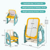 4-in-1 Kids Drawing Table and Chair Set with Adjustable Whiteboard-Yellow & Blue