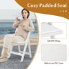 8 Pack All-Weather Folding Dining Chair Set with Padded Seat and Back -White