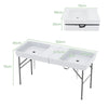 4 Pack Metal Folding Chairs with Plastic Seat and Back-White