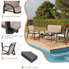 4 Piece Garden Furniture Set with loveseat for Patio Without Cushions-Brown