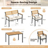 4-Piece Patio Dining Set Outdoor Wood Metal Furniture-White
