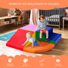 4 Pieces Climb and Crawl Foam Play Set for Toddlers Preschoolers-Pink