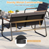 4 Pieces Outdoor Furniture Set with Cushions and Tempered Glass Table-Grey