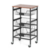 4/5-Tier Kitchen Storage Cart with Wooden Top and DIY Chalk Labels-4-Tier