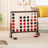4-in-a-row Game Set with 42 PCS Jumbo Rings and 600D Oxford Fabric Carrying Bag-Brown
