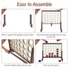 4-in-a-row Game Set with 42 PCS Jumbo Rings and 600D Oxford Fabric Carrying Bag-Brown