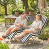 Outsunny Set of 2 Foldable Patio Sun Lounger with Adjustable Backrest and Cushion, Grey and White