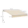 Outsunny 3.5M x 2.5M Manual Awning Canopy Retractable Sun Shade Shelter for Garden Patio