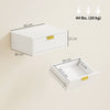 HOMCOM Modern Floating Nightstands Set of 2, Wall Mounted Bedside Tables with Wave Drawer White