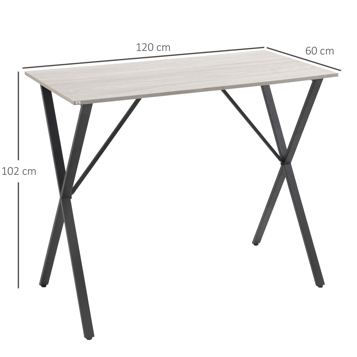HOMCOM 120 cm Rectangular Bar Table for 4 People in White