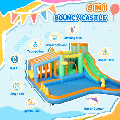 AIYAPLAY 8 in 1 Inflatable Bounce House in Multi Colour