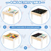Wooden Kids Table and Chair Set with Hidden Storage-White