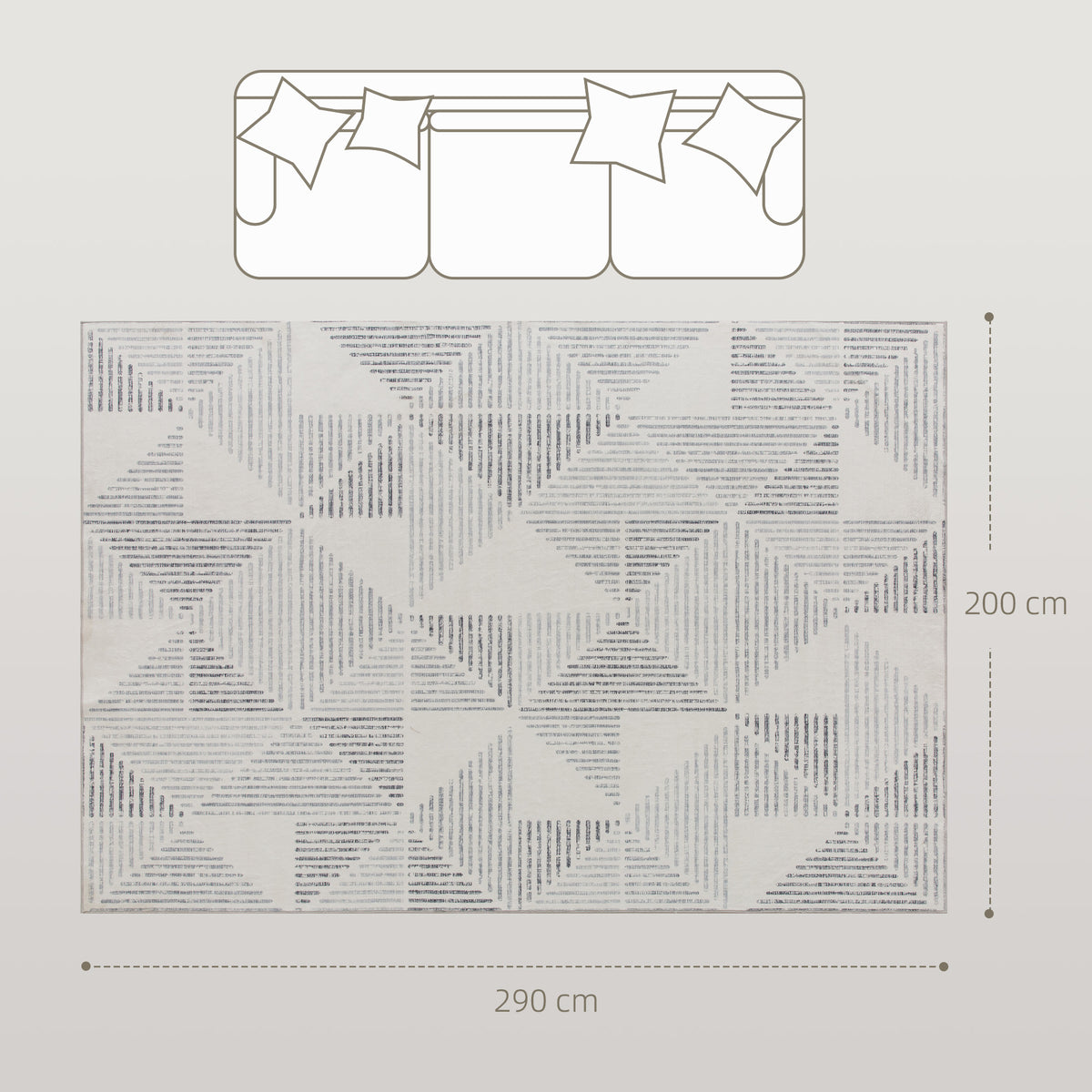 HOMCOM Modern Area Rug in Grey
