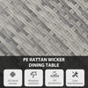 Outsunny 70 cm Wood-Effect Rattan Garden Table - Natural Wood Finish