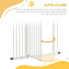 Pet gate with auto-close feature on a white background