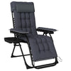 Outsunny Zero Gravity Chair, Folding Sun Lounger Reclining Garden Chair with Arm Pads, Cushion, Cup Holder, Headrest, Dark Grey