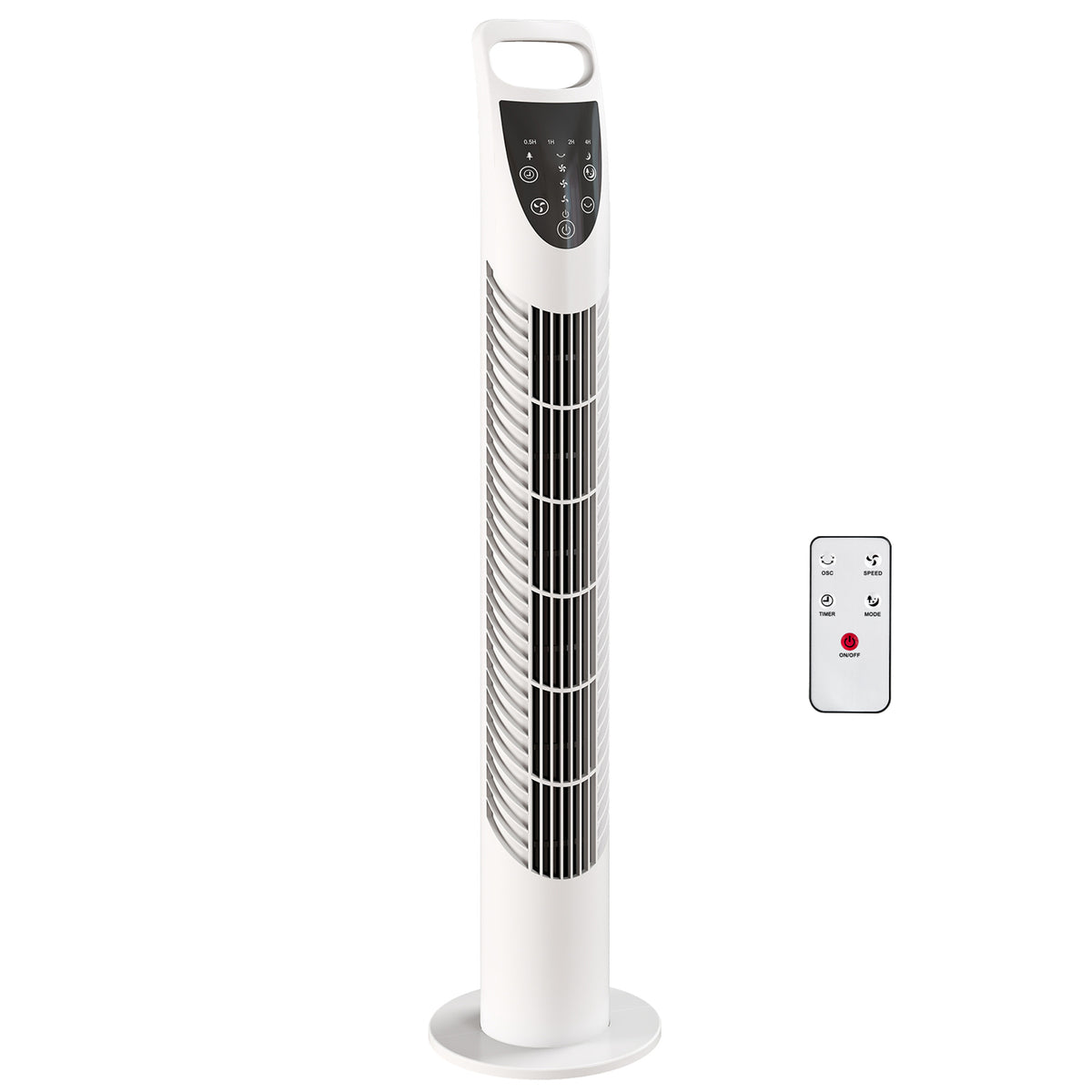 HOMCOM Tower Fan Oscillating 3 Speeds 3 Winds in White