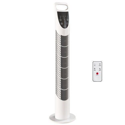 HOMCOM Tower Fan Oscillating 3 Speeds 3 Winds in White