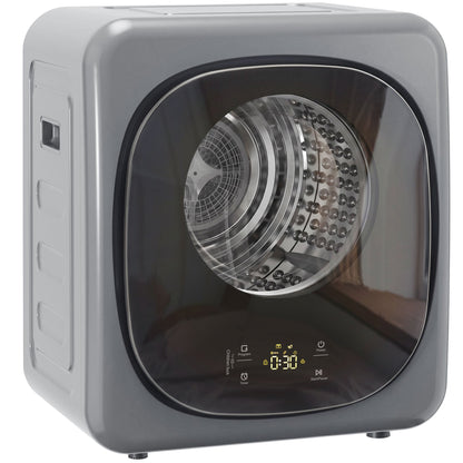 HOMCOM 4kg Vented Tumble Dryer with 5 Drying Mode, 800W Compact Freestanding Front Tumble Dryer, Silver