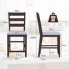 4-Piece Counter Height Bar Stool Set with Padded Seat and Rubber Wood Legs