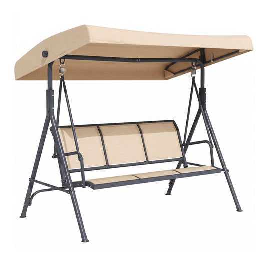 Outsunny 3 Seater Swing Chair in Beige