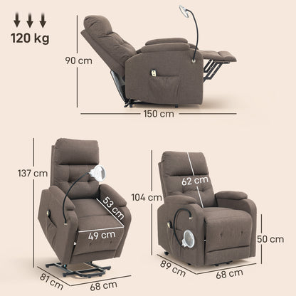HOMCOM Electric Rise/Recline Armchair in Brown